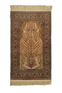 A Turkish Kayseri Silk Prayer Rug