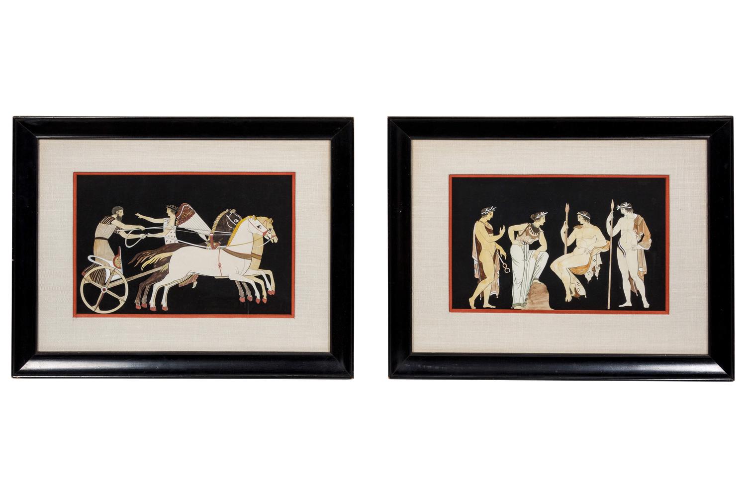 A Group of Eight Greek Style Gouaches