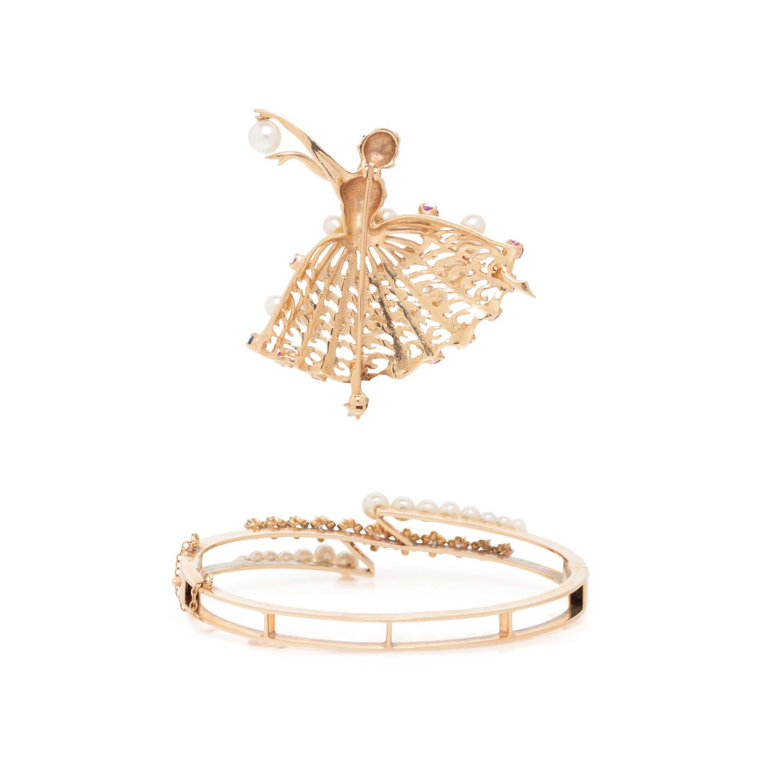 COLLECTION OF YELLOW GOLD AND MULTIGEM JEWELRY