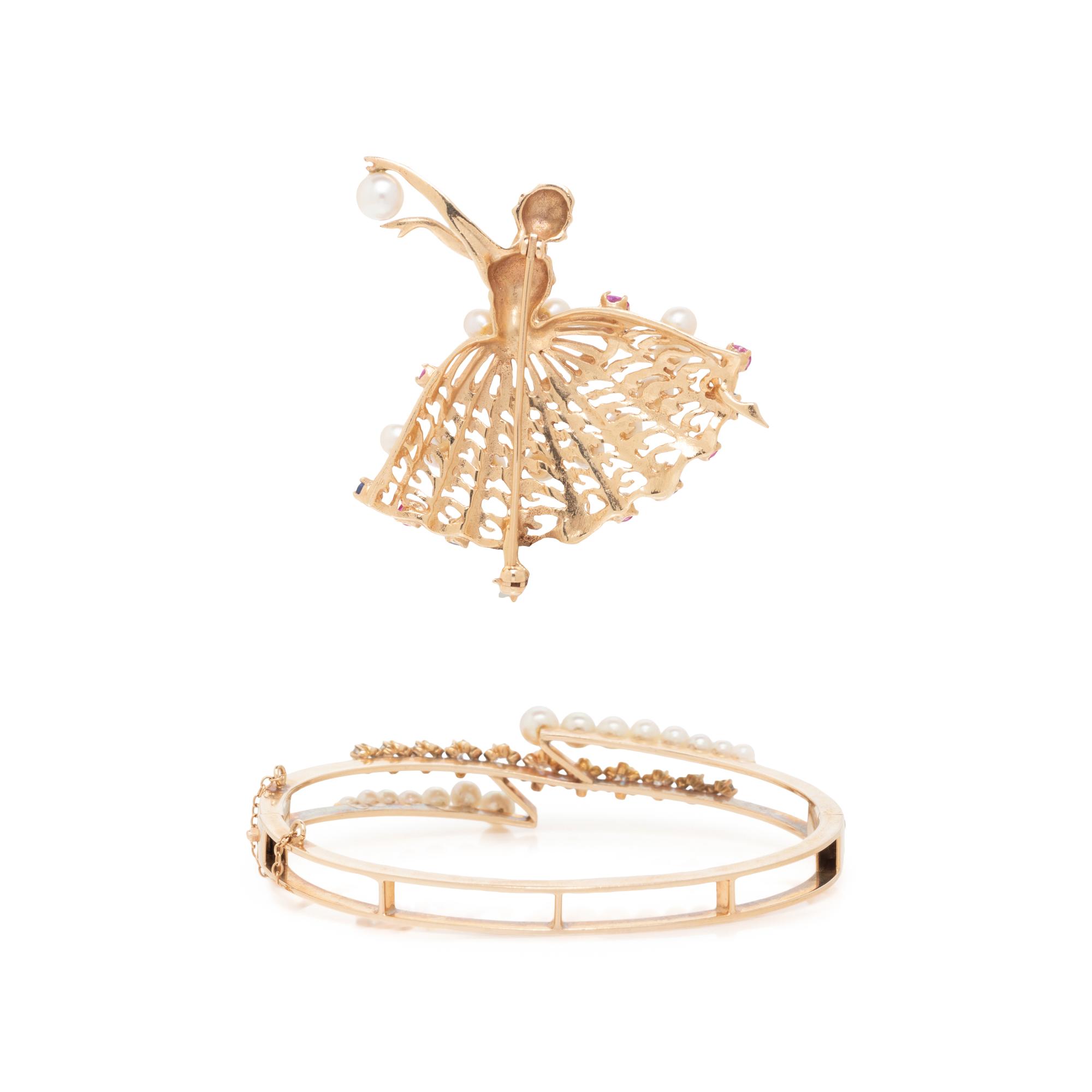 COLLECTION OF YELLOW GOLD AND MULTIGEM JEWELRY