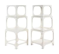 A Pair of White Lacquer-Finished Étagères