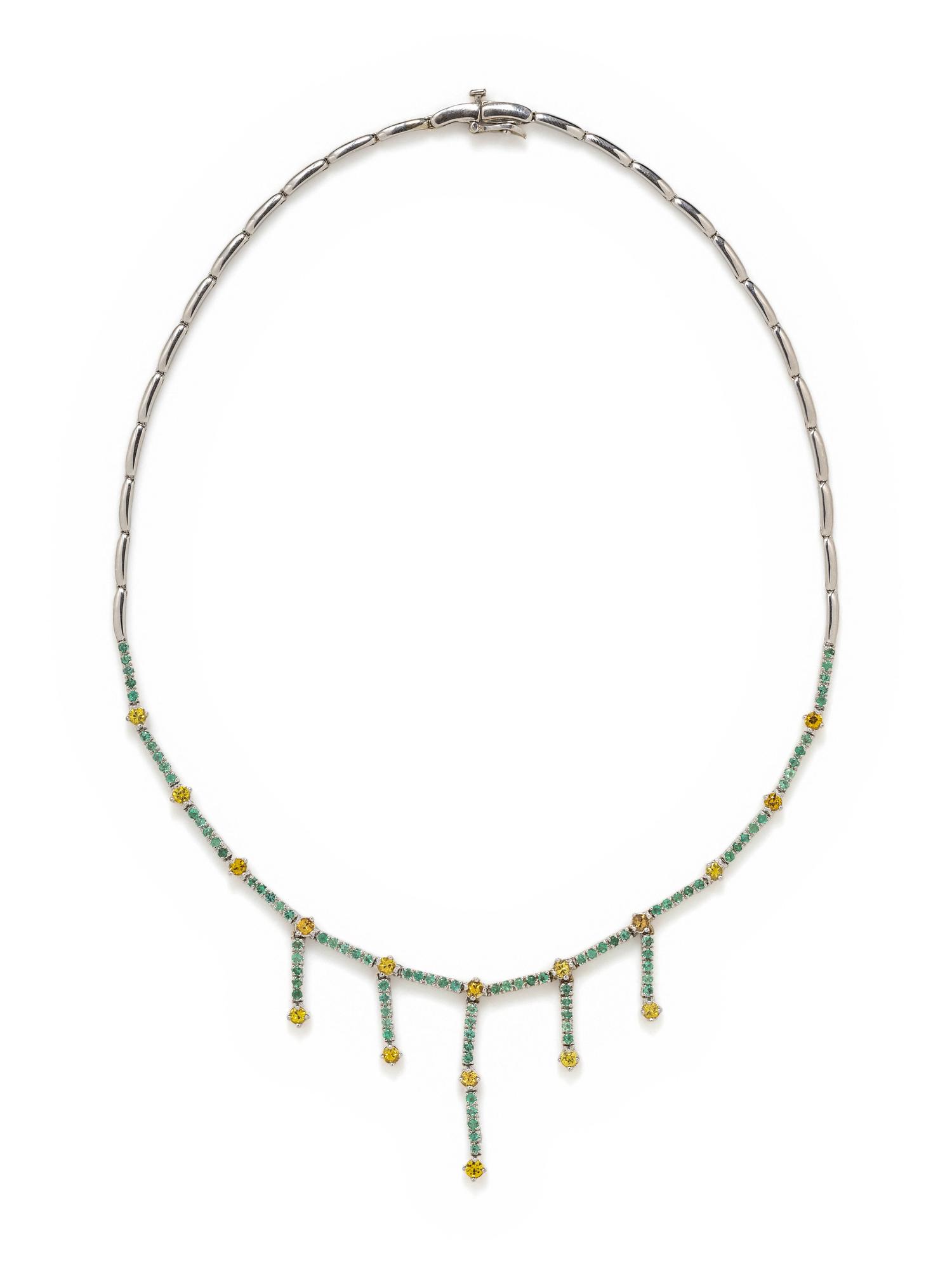 EMERALD AND YELLOW SAPPHIRE NECKLACE