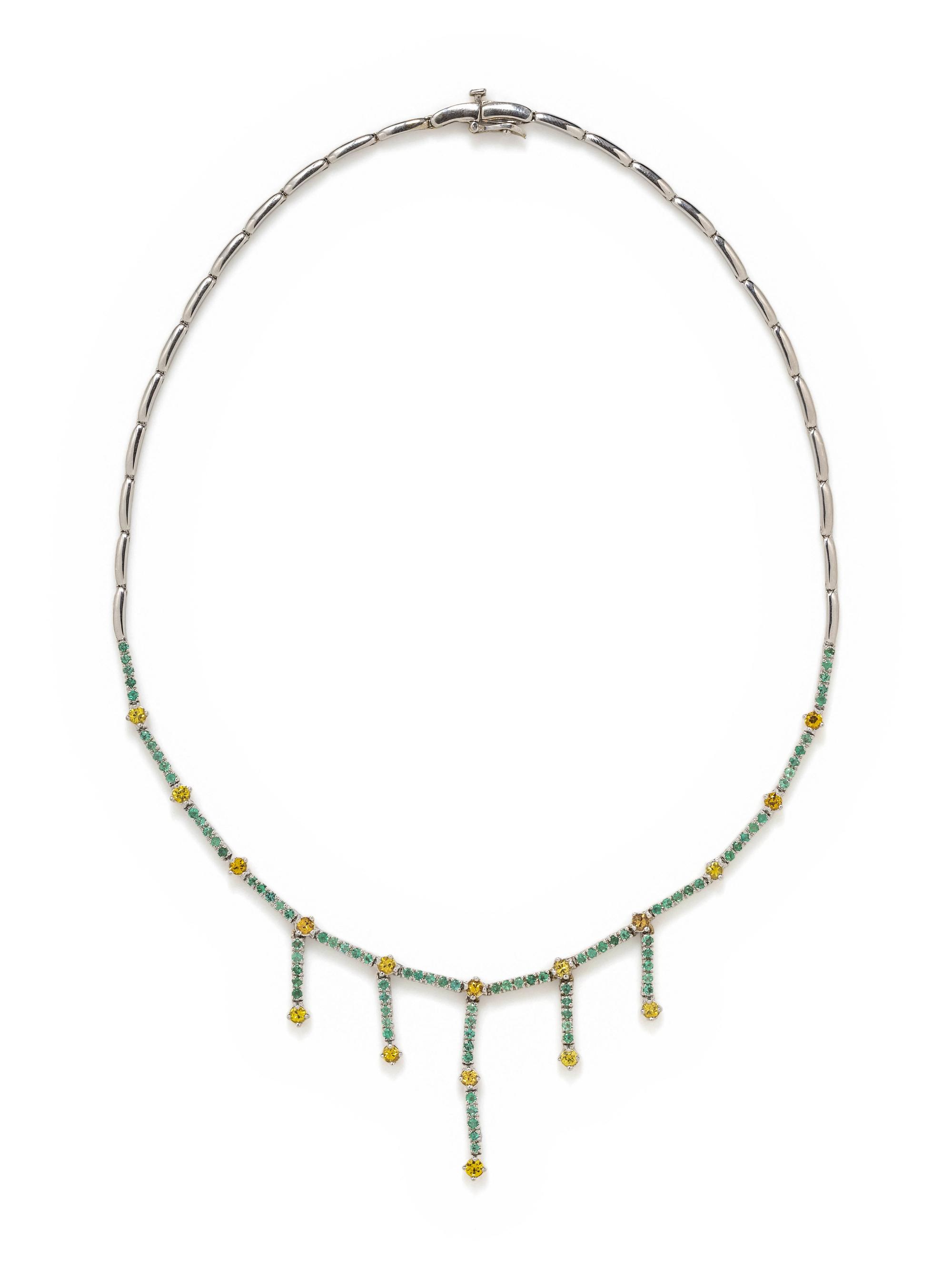 EMERALD AND YELLOW SAPPHIRE NECKLACE