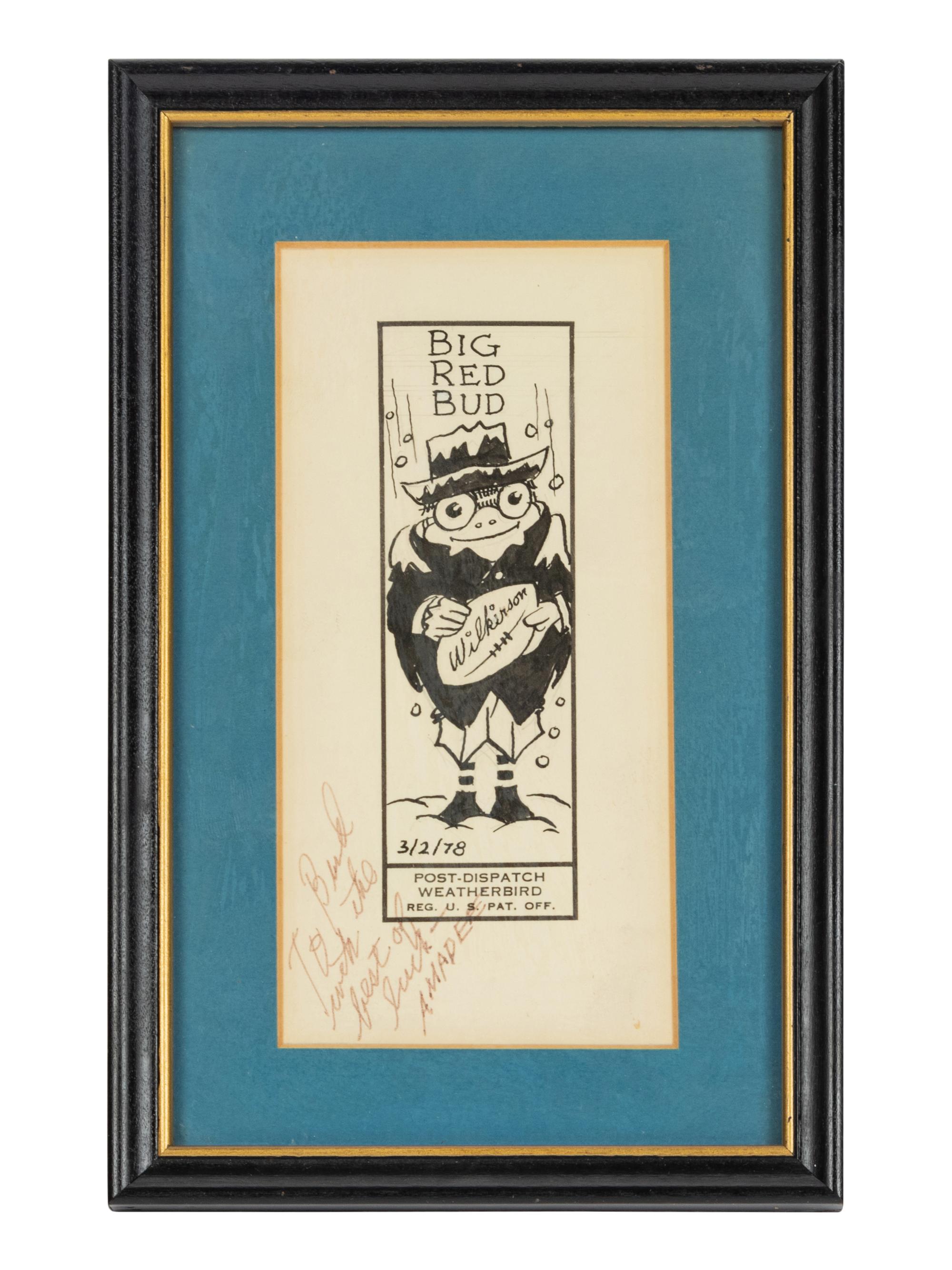 A 1978 Amadeee Wohlschlaeger Original St. Louis Post-Dispatch Weatherbird Cartoon from The Collection of Hall of Fame Oklahoma Football Coach Bud Wilkinson