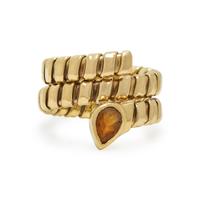 YELLOW GOLD AND CITRINE SERPENT RING