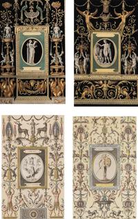 A Set of Four Framed Engravings of Neoclassical Designs