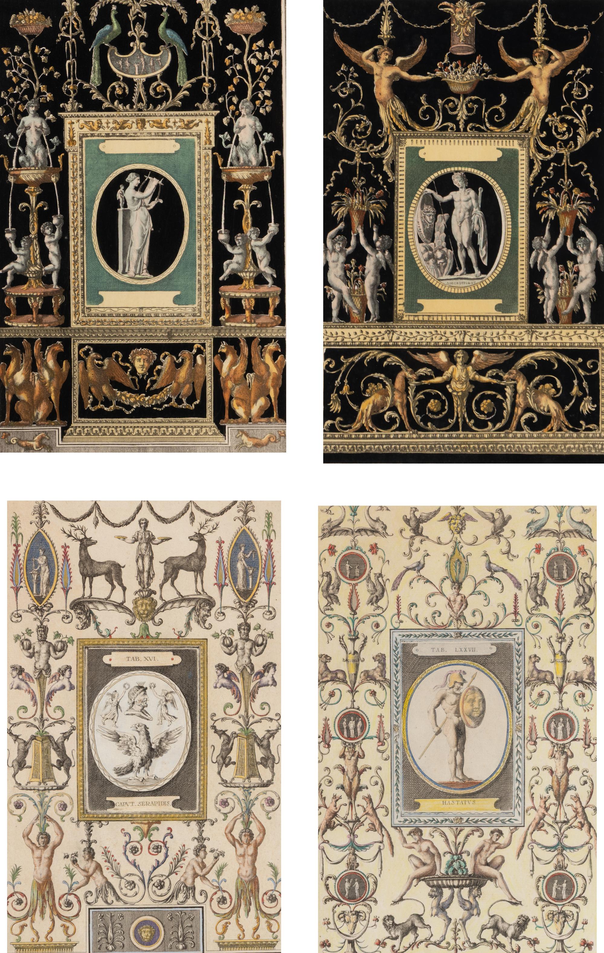 A Set of Four Framed Engravings of Neoclassical Designs