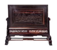 Two Chinese Carved Hardwood Articles