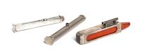 Two English Silver Wax Dispensers, Height of first 4 inches.
