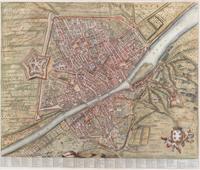 [MAPS]. A Group of 4 engraved maps with hand-coloring depicting Rome, Florence, Sicily, and America, comprising: