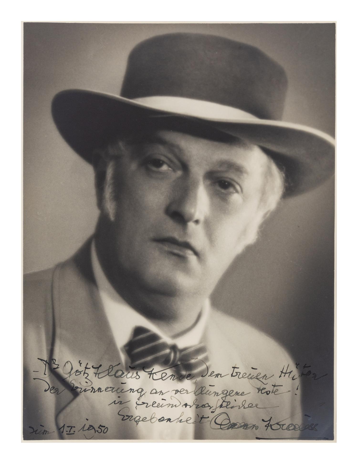 [19TH AND 20TH-CENTURY COMPOSERS AND CONDUCTORS]. A group of 5 photographs and photographic prints of conductors and composers from the 19th and 20th century, most signed, comprising images of: