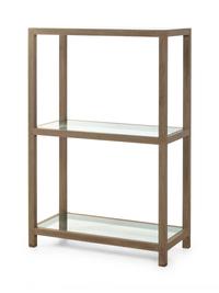 A Contemporary Glass and Wood Etagere