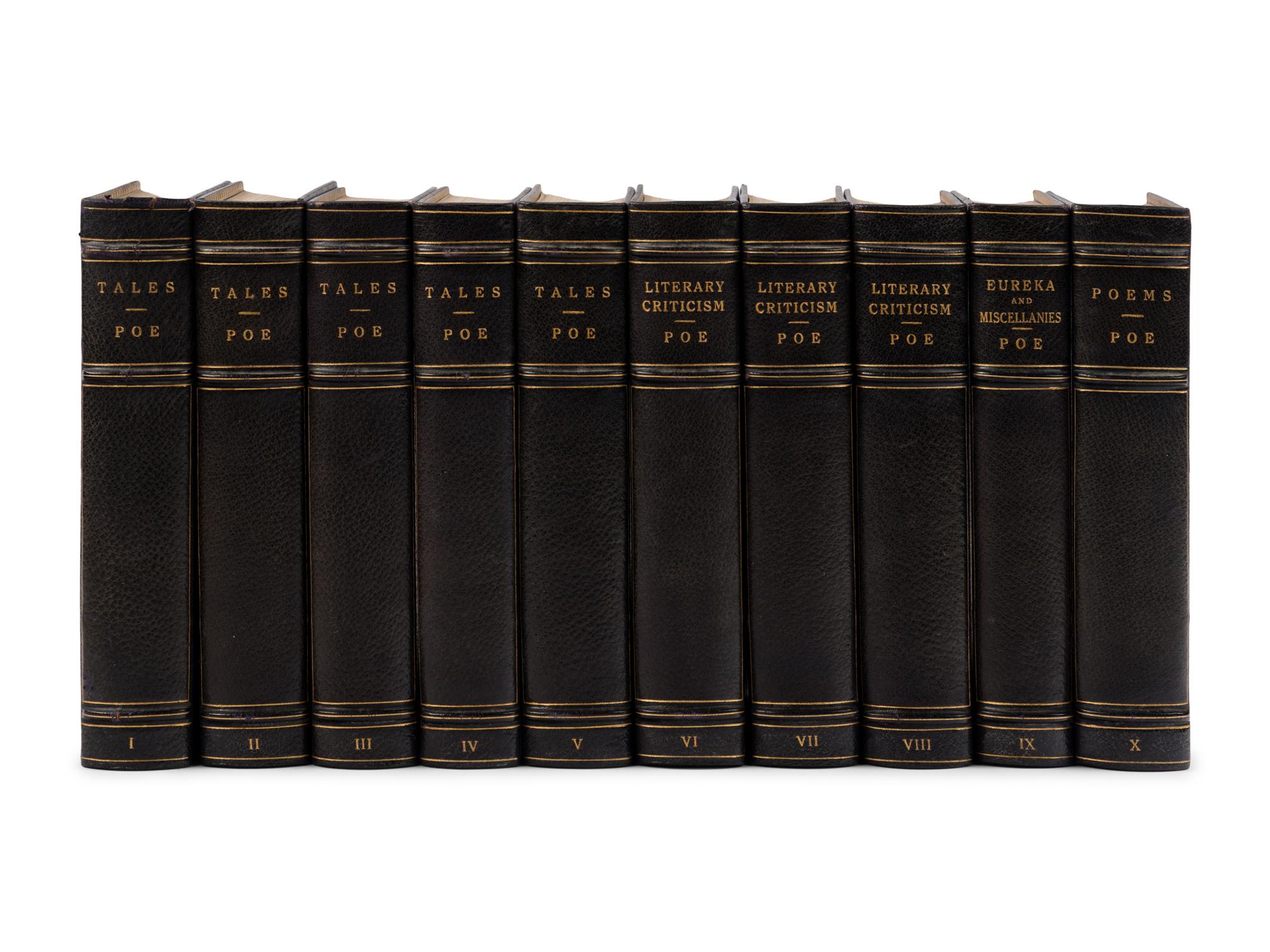 POE, Edgar Allan (1809-1849). The Works. New York and Pittsburgh: The Colonial Company, Limited, 1903.
