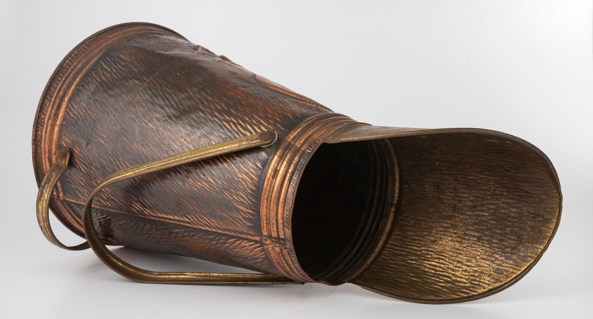 [WILD WEST SHOWS]. Buffalo Bill Cody copper coal scuttle. N.p., n.d.