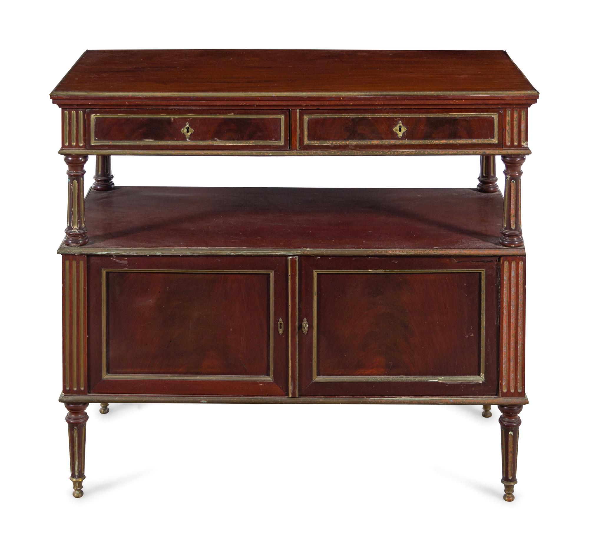 An Empire Style Brass Banded Mahogany Server