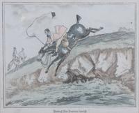 A Set of Four Fox Hunting Lithographs, , Doing the Down Leap, Doing It Furiously, The Down Leap Done, Doing the Thing well Giving Dribb