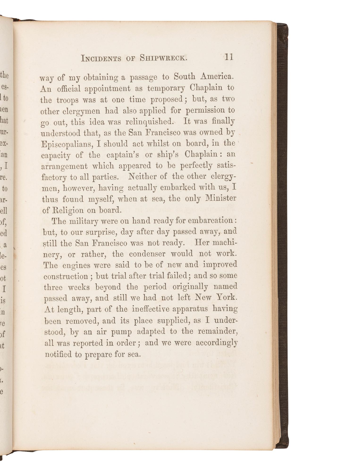 [SHIPWRECKS - AMERICAN]. A group of 7 19th-century works about American Shipwrecks, comprising: