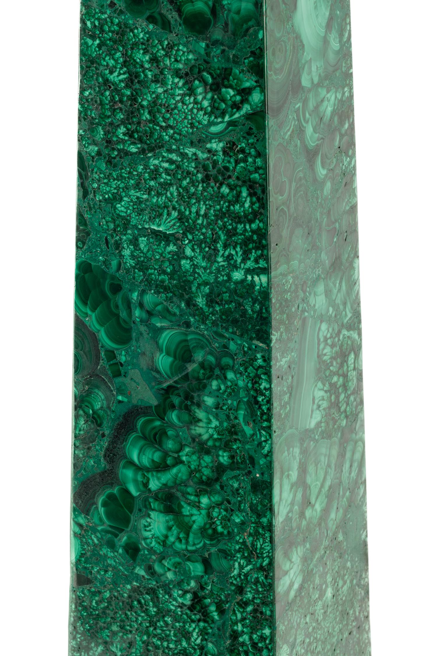 A Pair of Malachite Obelisks