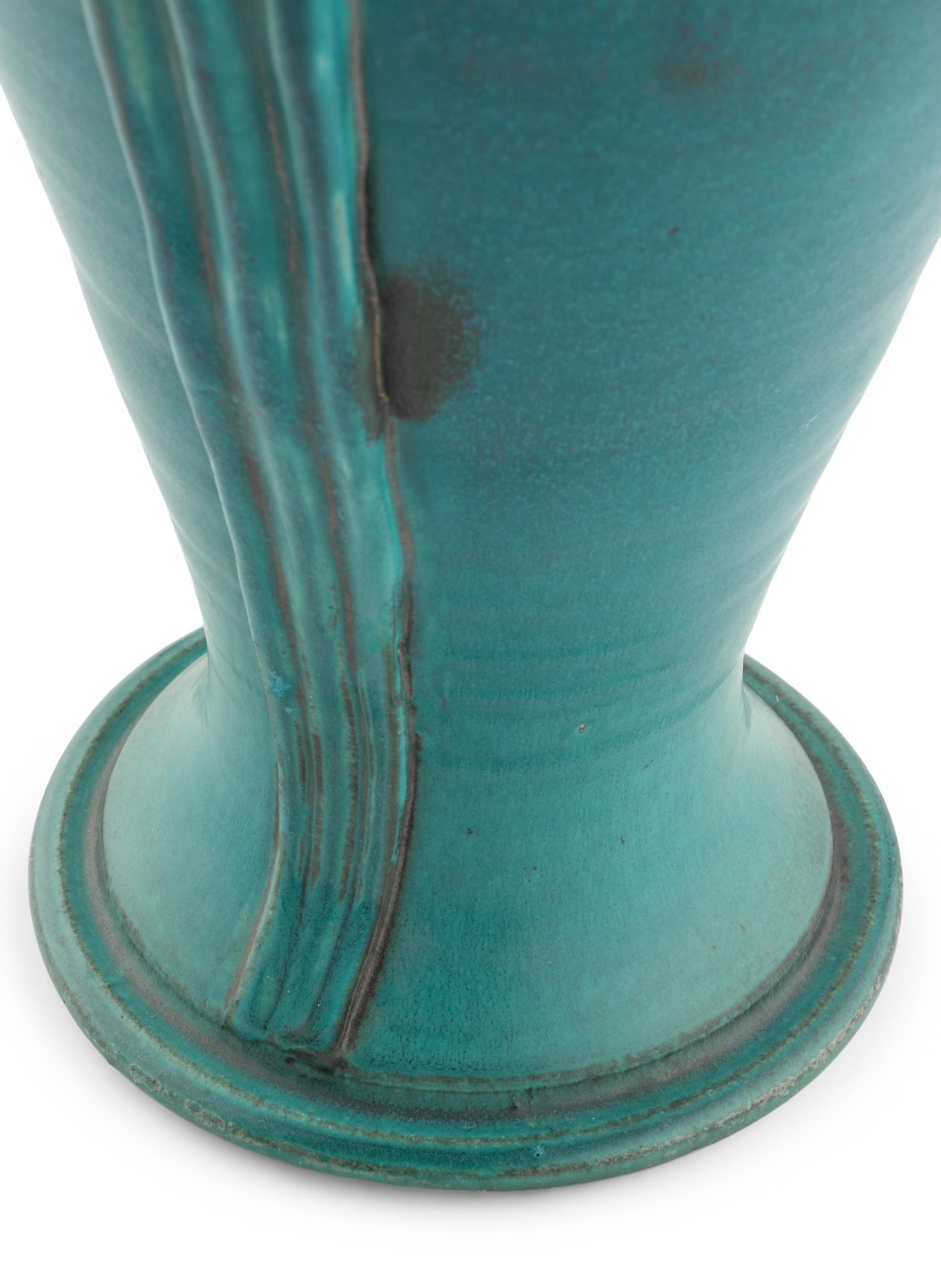 A Large Pewabic Turquoise Glazed Pottery Vase