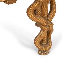 An Italian Carved Giltwood and Faux Porphyry Side Table