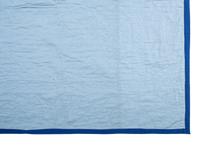 An Amish Eight Point Star Pieced Cotton and Satin Quilt