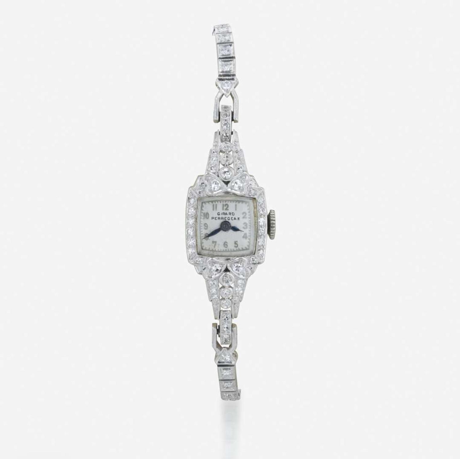 A Girard-Perregaux Platinum and Diamond Watch
