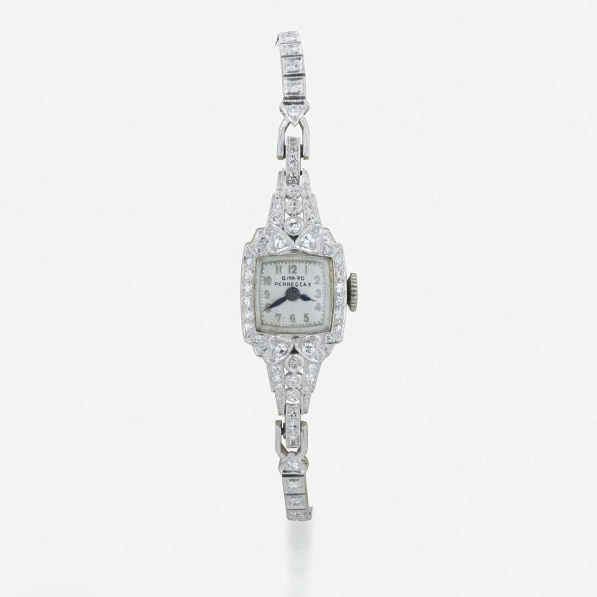 A Girard-Perregaux Platinum and Diamond Watch