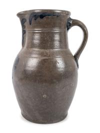 A Cobalt Decorated Stoneware Pitcher