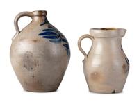 A Cobalt Decorated Stoneware Pitcher and Jug