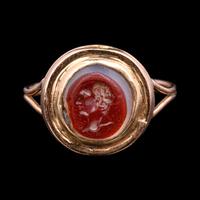 A Roman Agate Ringstone with a Portrait Head of a Man