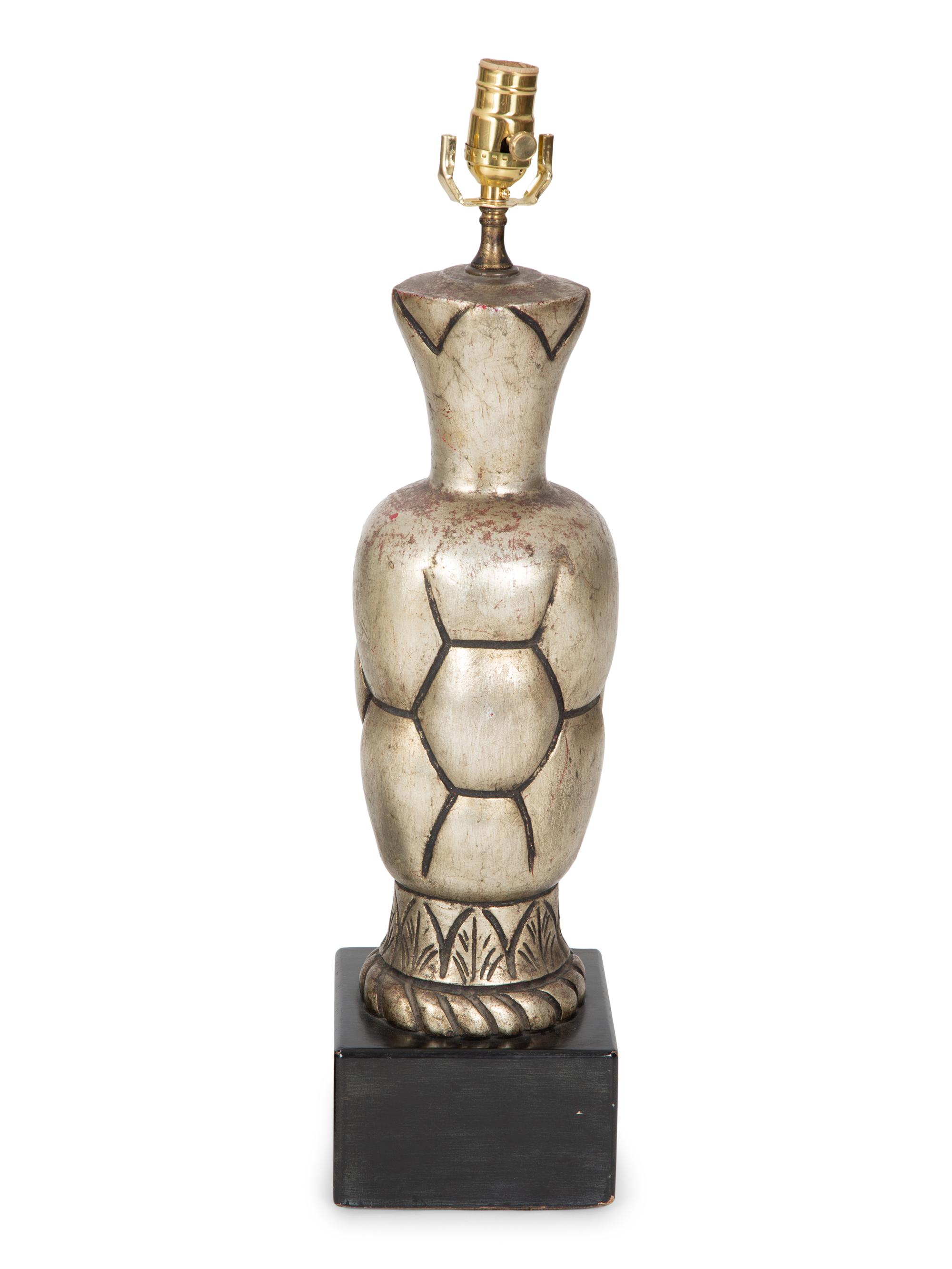 A Pair of Silvered Lamps — 20TH CENTURY