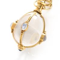 TEMPLE ST. CLAIR, ROCK CRYSTAL AND MOONSTONE AMULET PENDANT NECKLACE