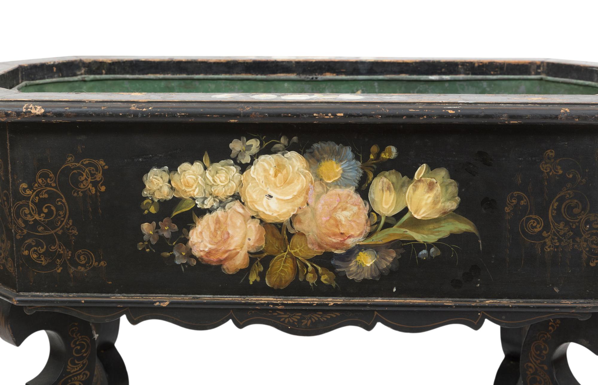 A Victorian Paint-Decorated Jardinière Table