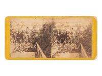 [NATIVE AMERICANS]. [BRADY, Mathew (1822-1896), photographer]. Stereoview of the Southern Plains delegation at the White House Conservatory, 27 March 1863. New York: E. & H.T. Anthony.