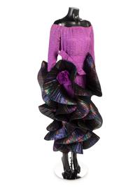 Pierre Cardin Lamé Flounce Evening Dress, 1980s