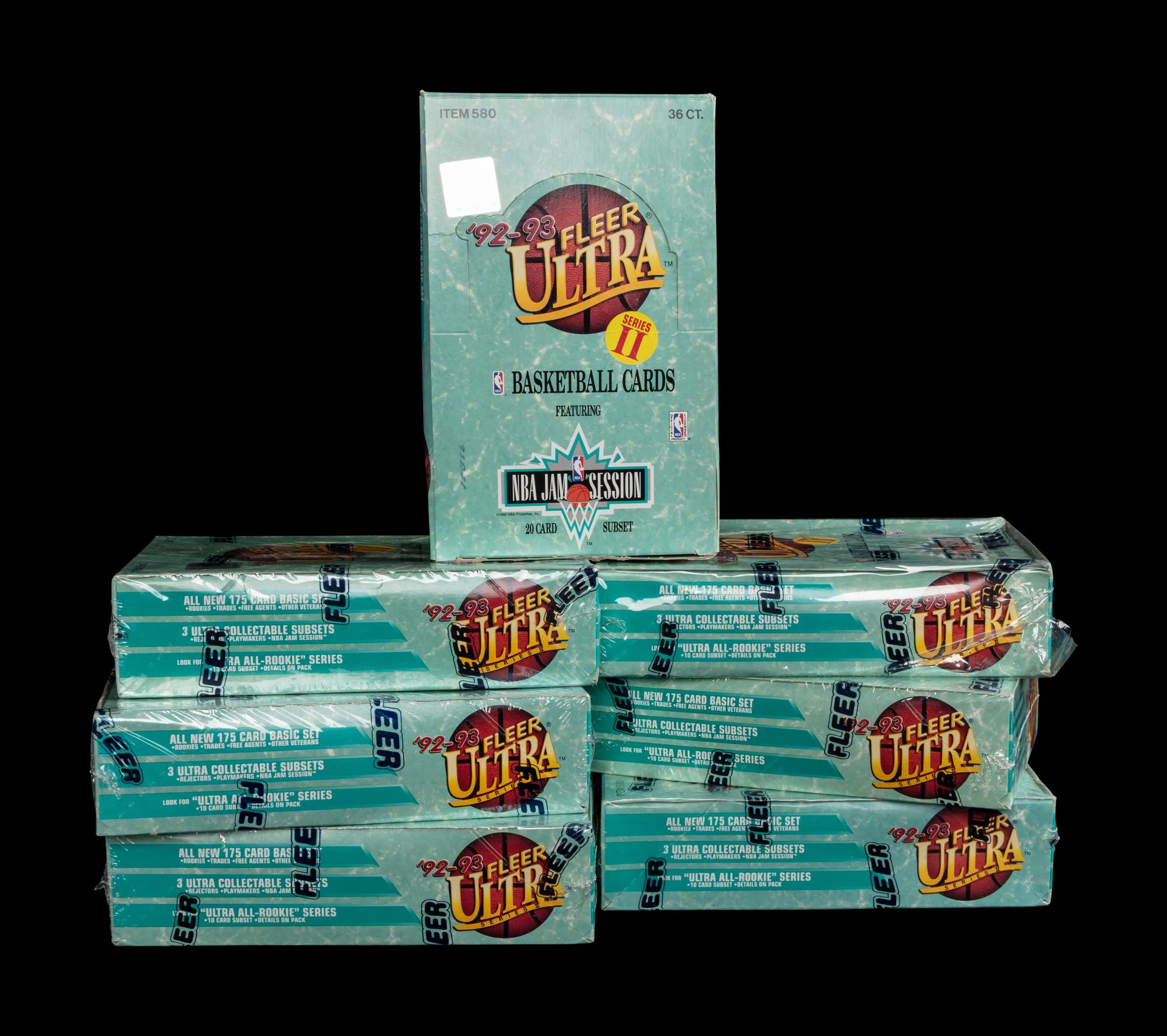 A Collection of 1992-93 Fleer Ultra Series II Basketball Card Unopened Boxes (x7)