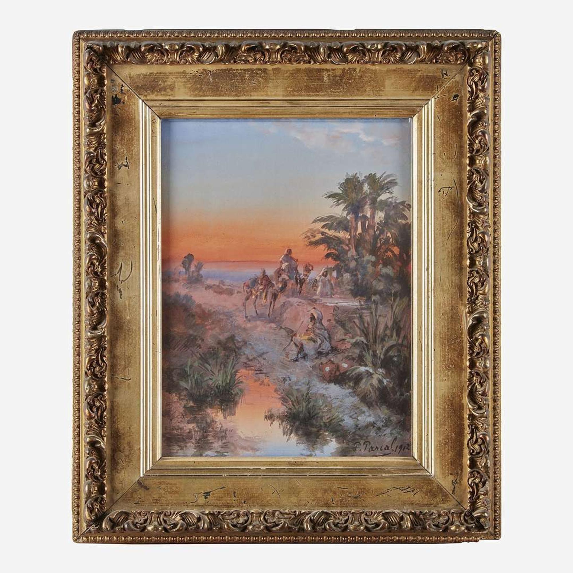Paul Pascal (French, 1832–1903) Camel Riders Along the Nile; together with three companions