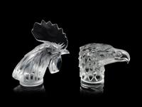 Two Lalique Molded and Frosted Glass Mascots