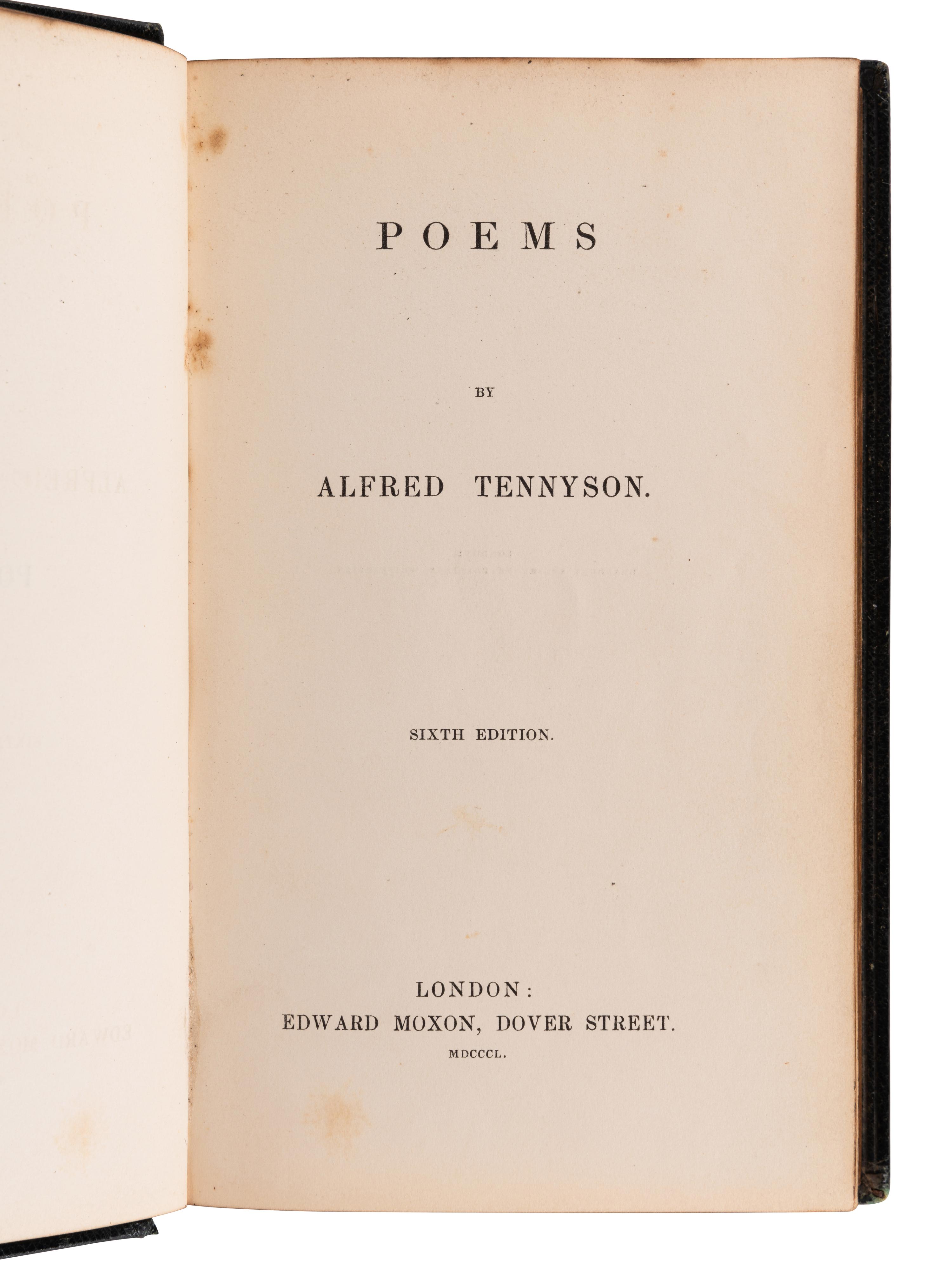 [BINDINGS -- FORE-EDGE PAINTINGS]. TENNYSON, Alfred, Lord (1809-1892). Poems . London: Edward Moxon, 1850.