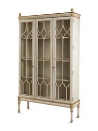 A Louis XVI Style Painted and Parcel Gilt Bookcase