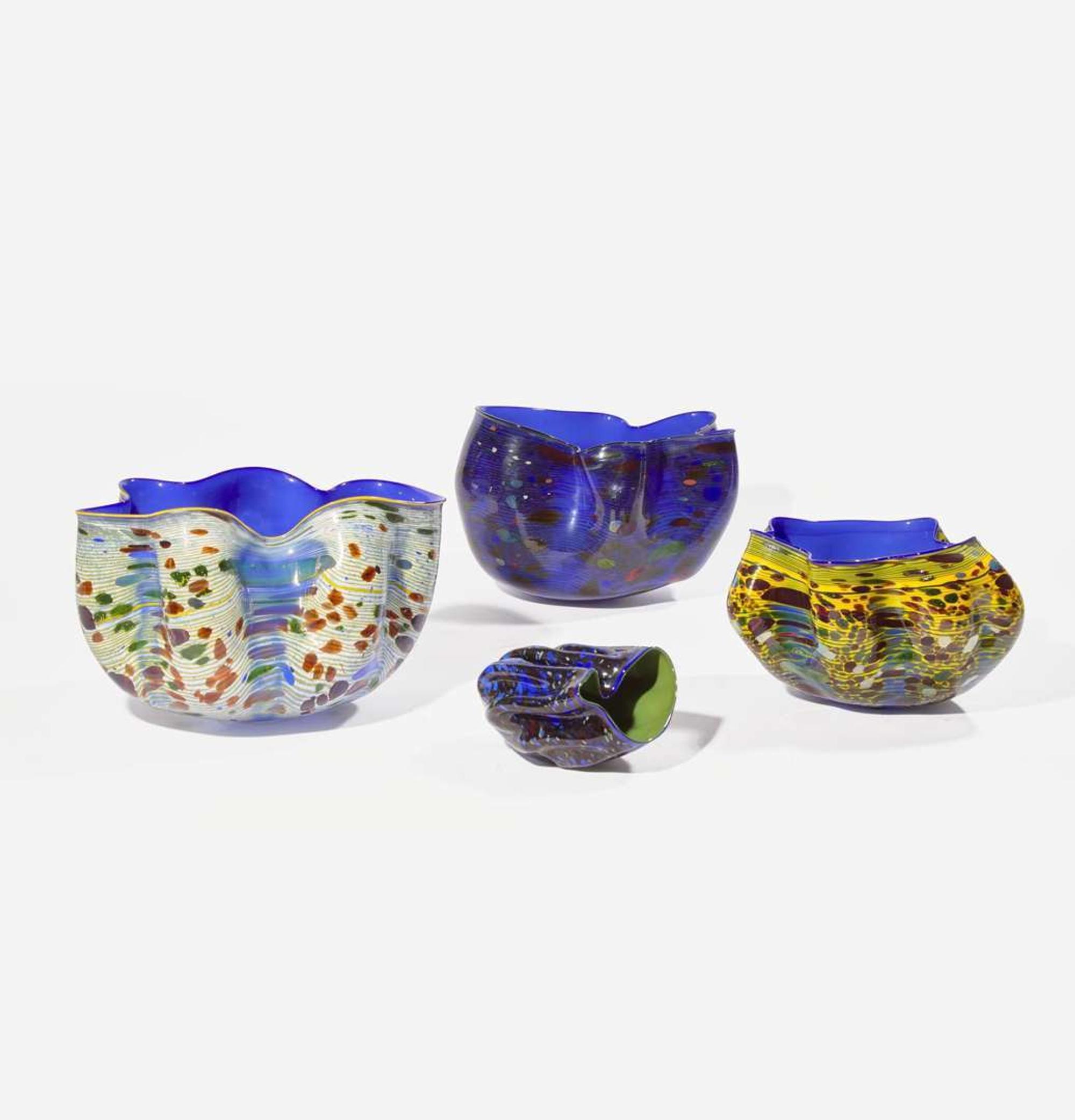 Dale Chihuly (American, b. 1945) Group of Four Macchia Vessels, USA, 1982