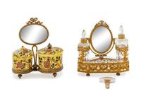 Two Gilt Metal Mounted Dresser Sets