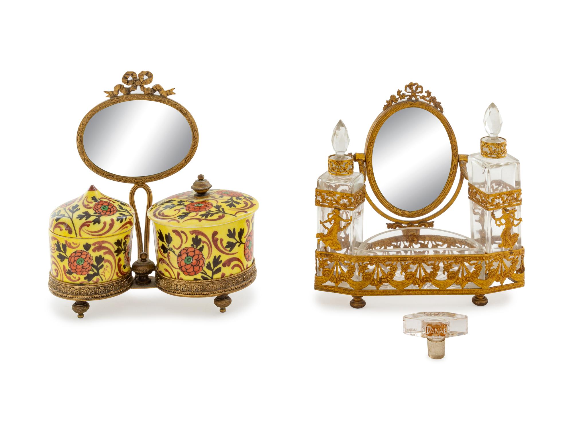 Two Gilt Metal Mounted Dresser Sets
