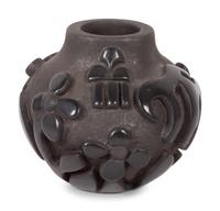 Carved Micaceous Blackware Jar