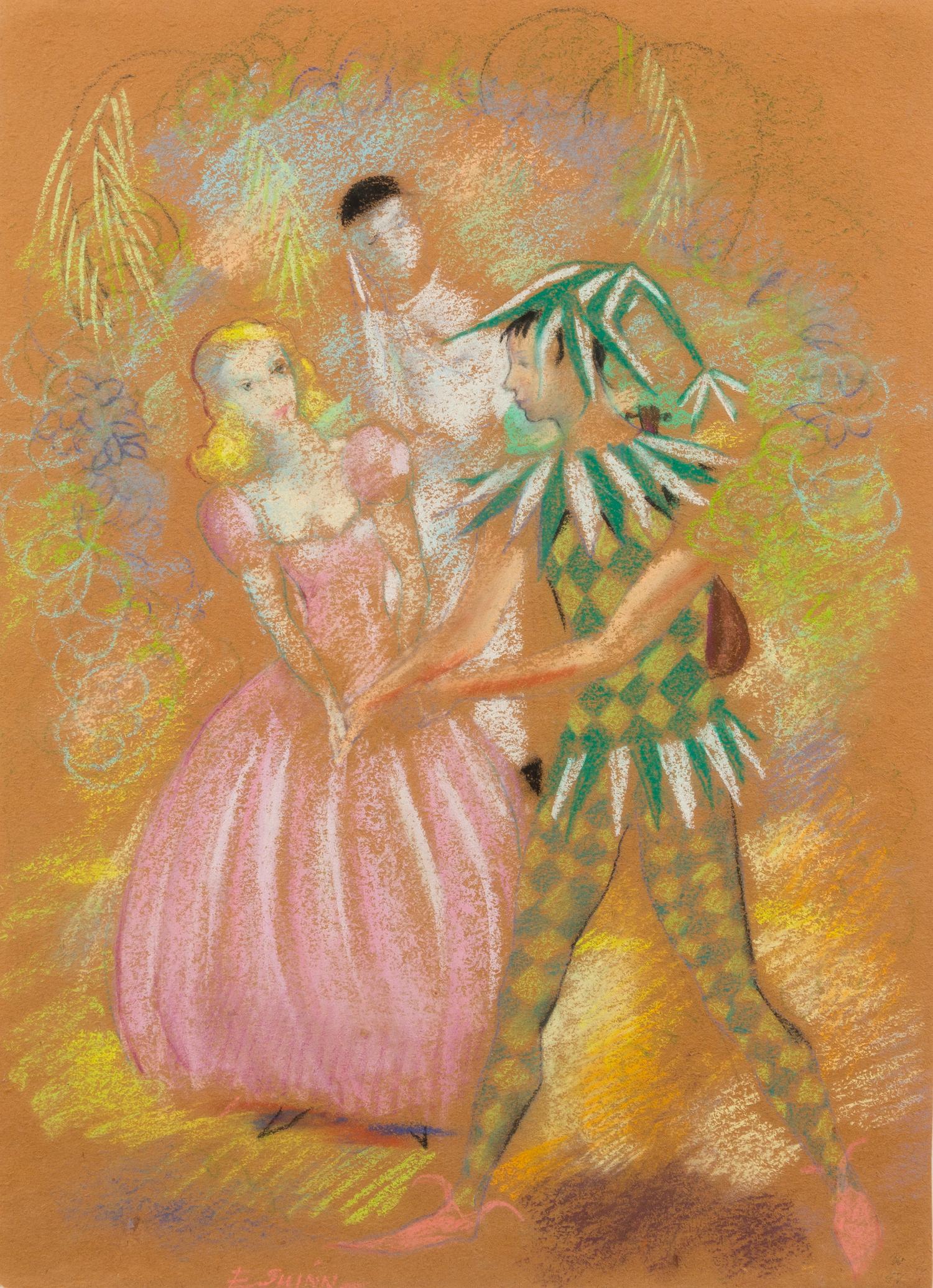Everett Shinn, (American, 1876 - 1953), Jester and a Lady