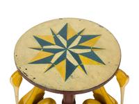 A Whimsical Italian Painted Figural Stork Pedestal Table
