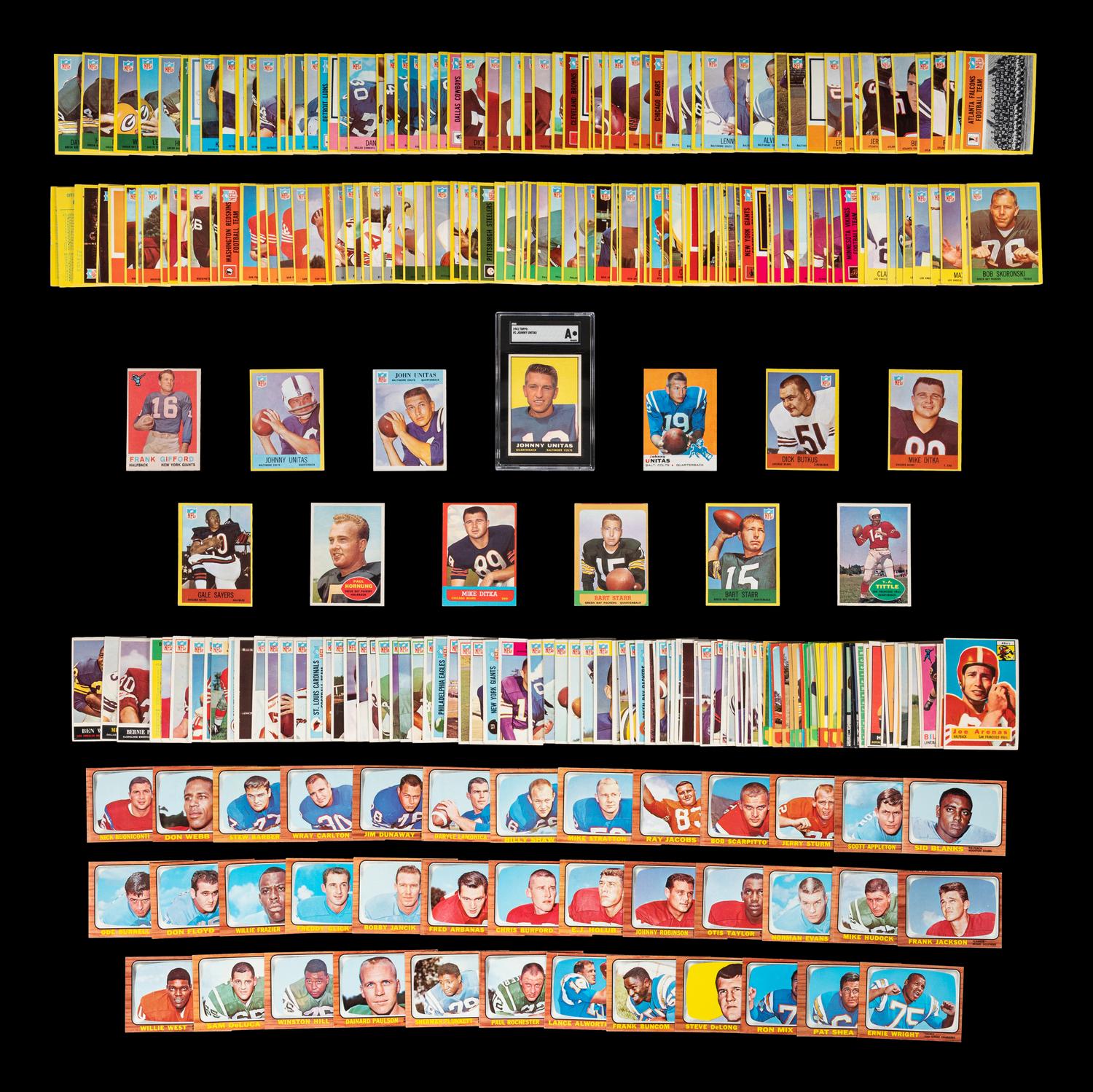 A Group of over 300 Assorted 1950s-60s Football Cards Including Multiple Hall of Famers and Notables,