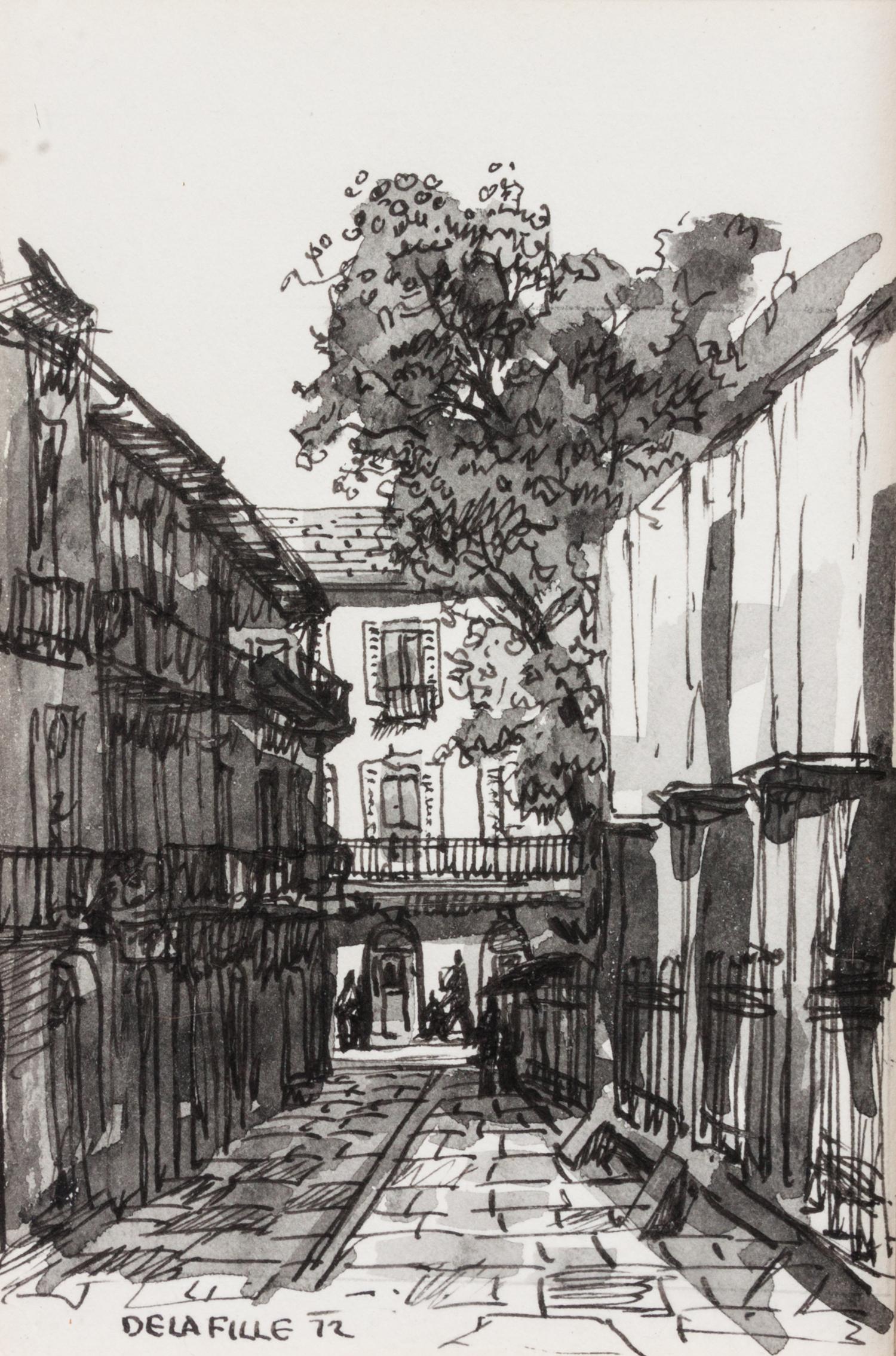 Paul De la Fille, (American, 20th century), Two works: Street Scenes, 1972