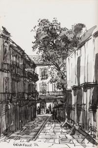 Paul De la Fille, (American, 20th century), Two works: Street Scenes, 1972