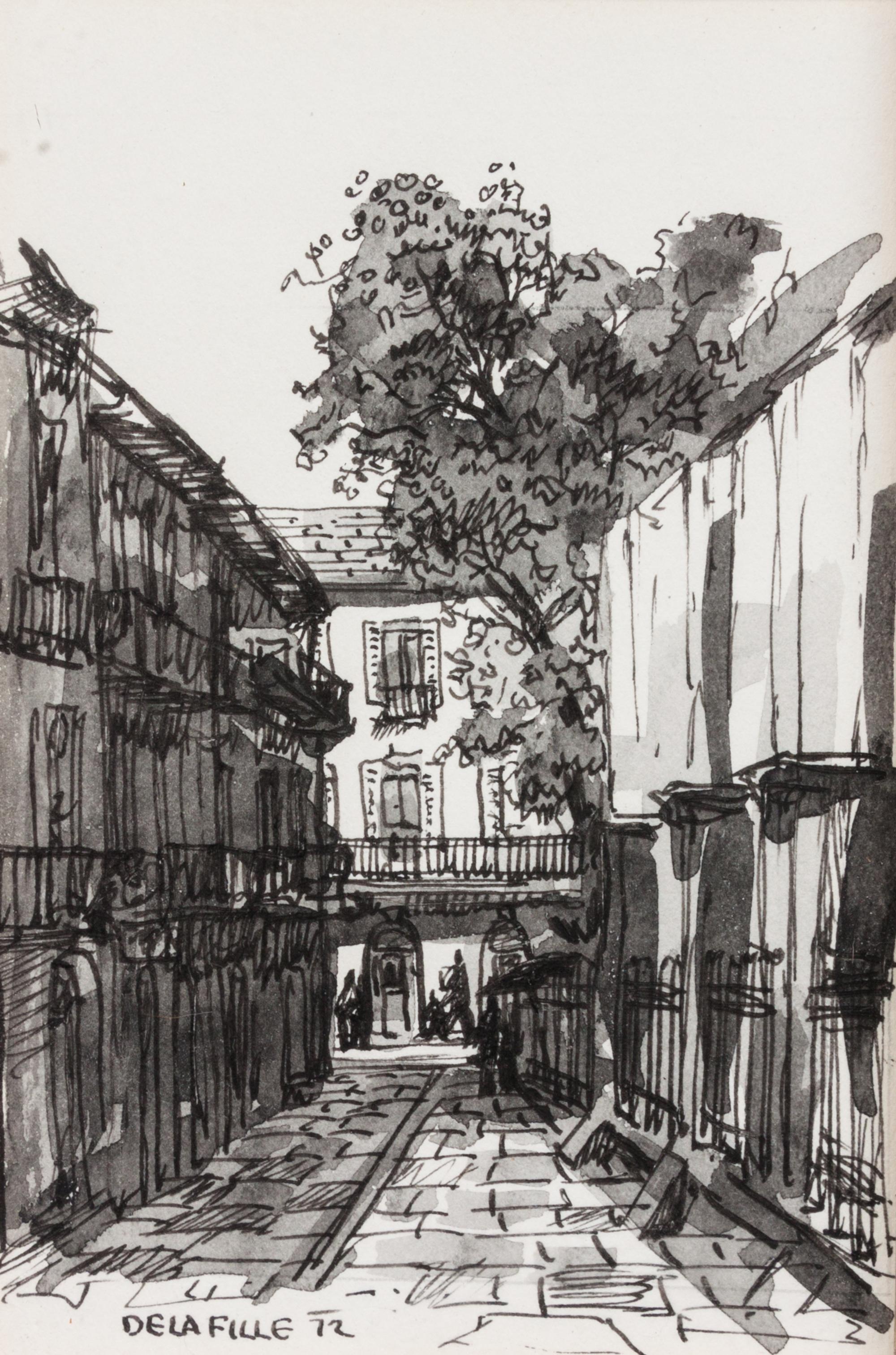 Paul De la Fille, (American, 20th century), Two works: Street Scenes, 1972